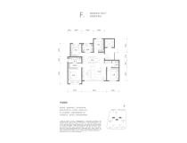 长安悦玺户型图 F户型 面积：152.00㎡ 售价：1208万