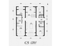 中海寰宇天下天赋  C5 面积：158.00㎡ 参考总价：1185万元/套