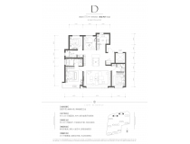 和光悦府 D户型 面积：170.00㎡ 售价：1496万